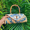 Panache Straw Purse | Blue and Natural