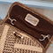 Isla Crossbody Straw Clutch | Brown and Natural Peas and Rice