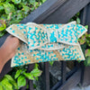 Lena Straw Clutch | Aqua and Natural